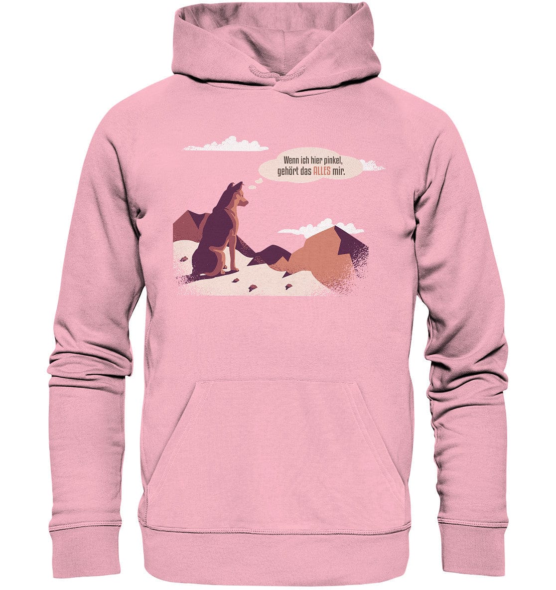 Schäferhund in den Bergen - Organic Hoodie Cotton Pink / XS