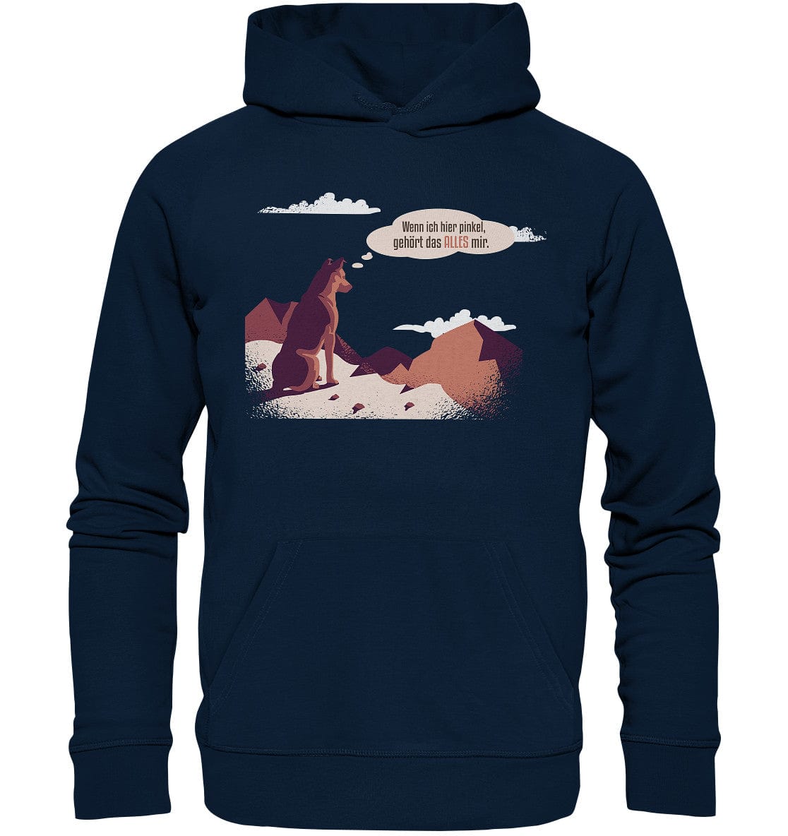 Schäferhund in den Bergen - Organic Hoodie French Navy / XS
