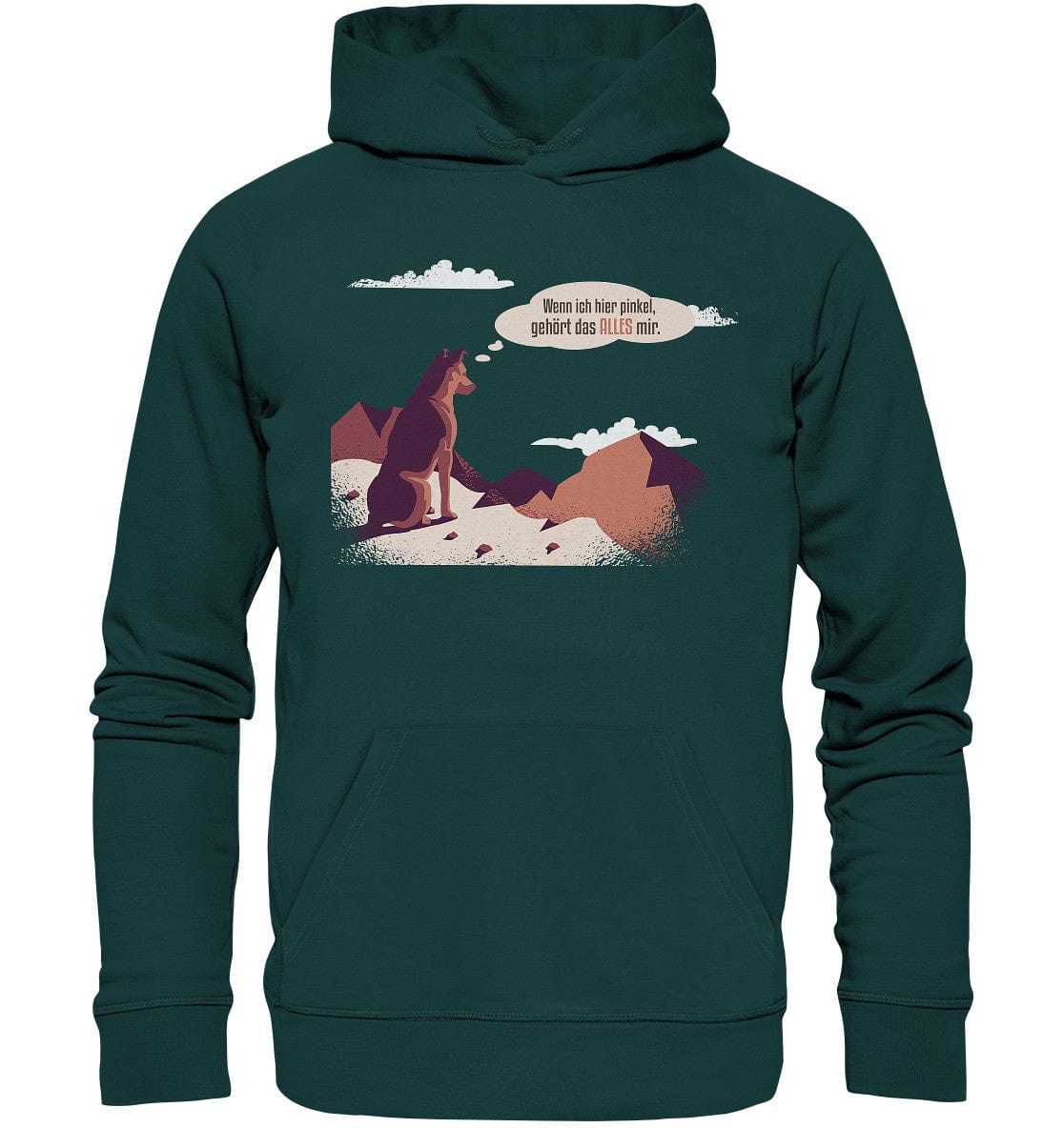 Schäferhund in den Bergen - Organic Hoodie Glazed Green / XS