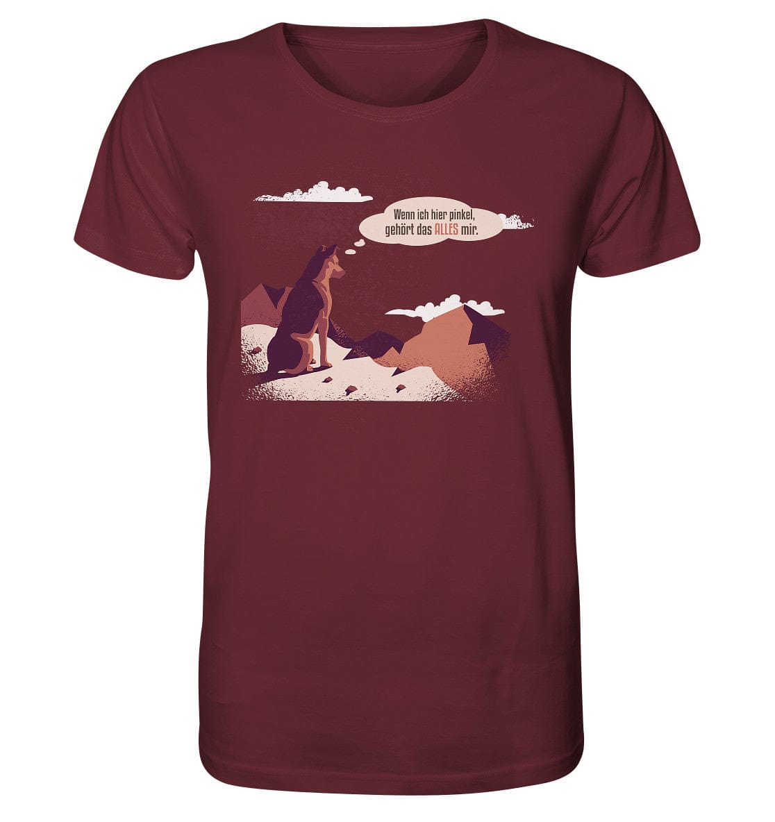 Schäferhund in den Bergen - Organic Shirt Burgundy / XS