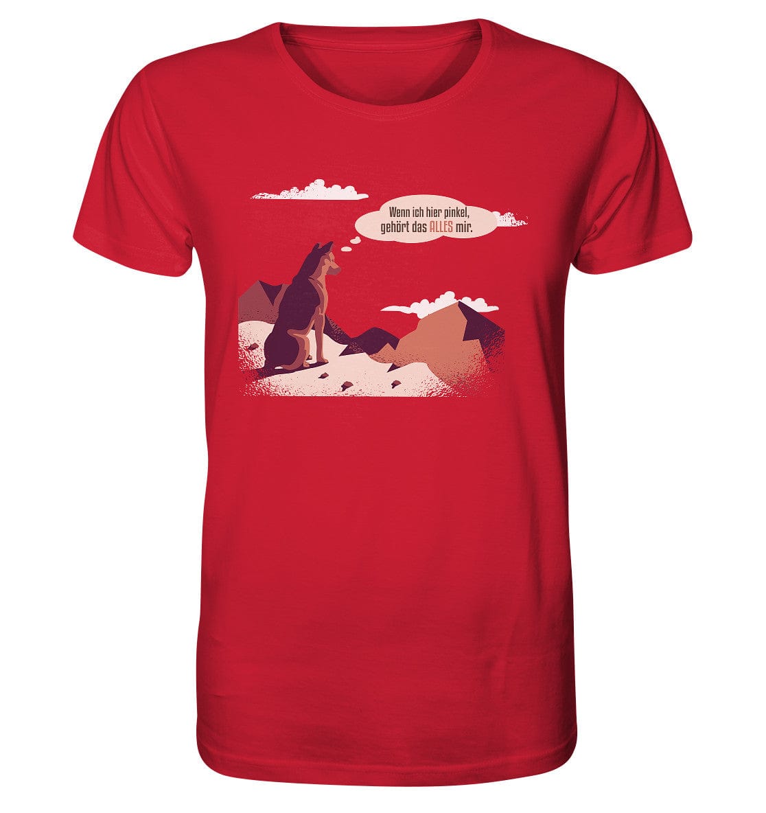 Schäferhund in den Bergen - Organic Shirt Red / XS