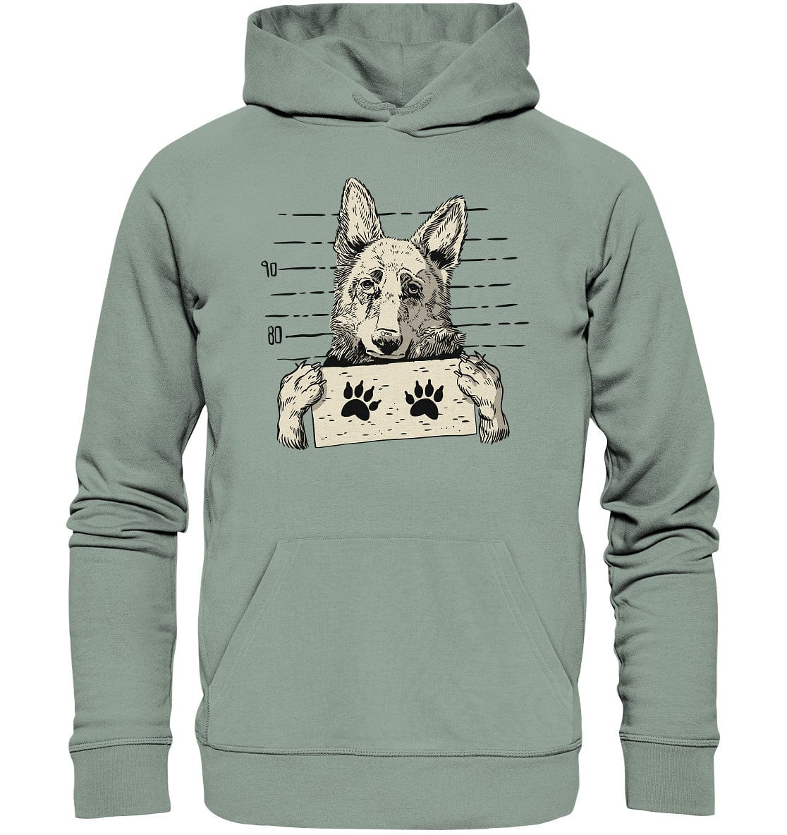 Schäferhund - Mugshot - Organic Hoodie Aloe / XS