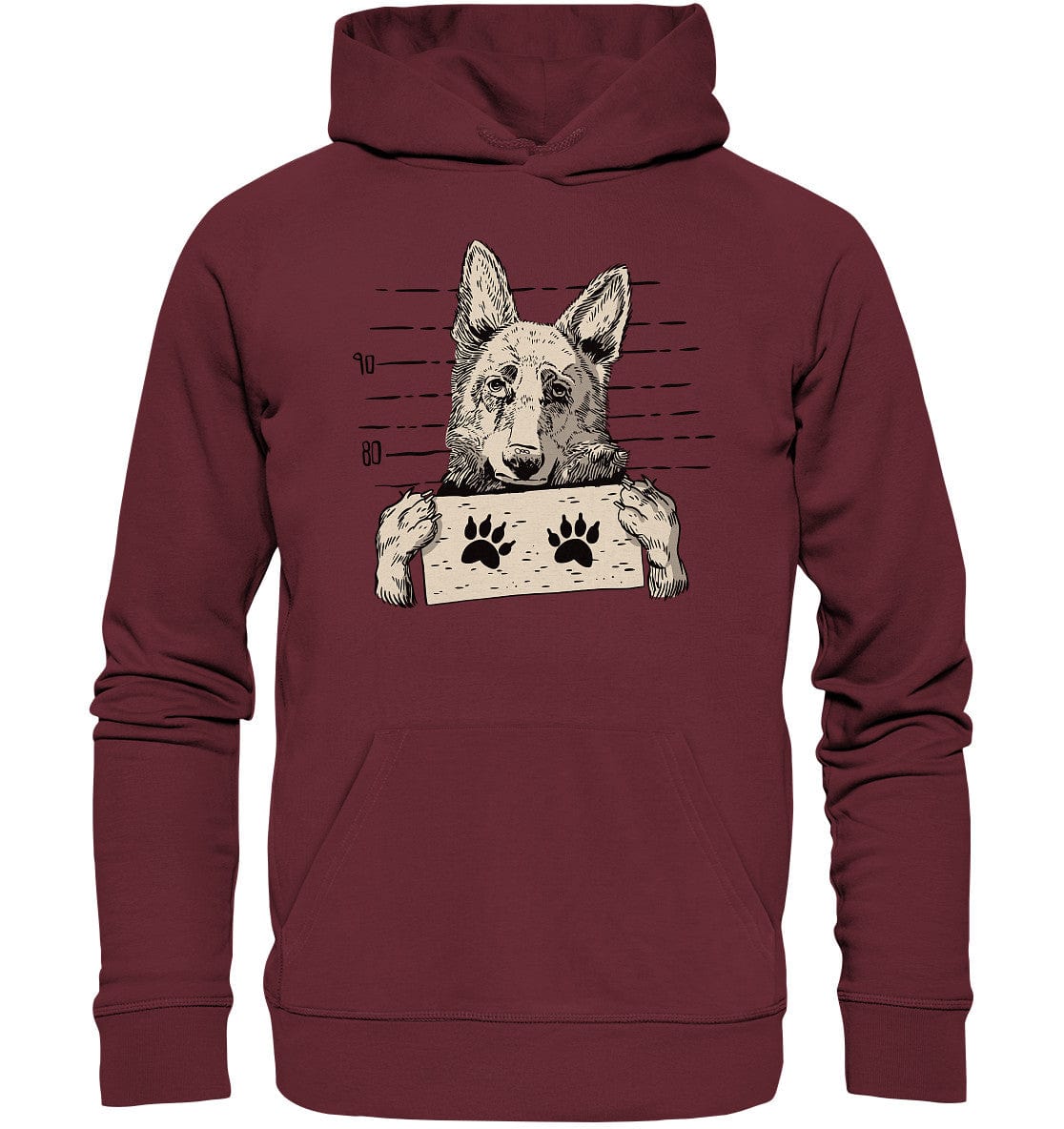 Schäferhund - Mugshot - Organic Hoodie Burgundy / XS