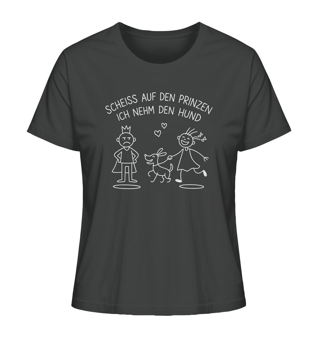 Scheiss auf den Prinzen ich nehm den Hund - Ladies Organic Shirt Anthracite / XS