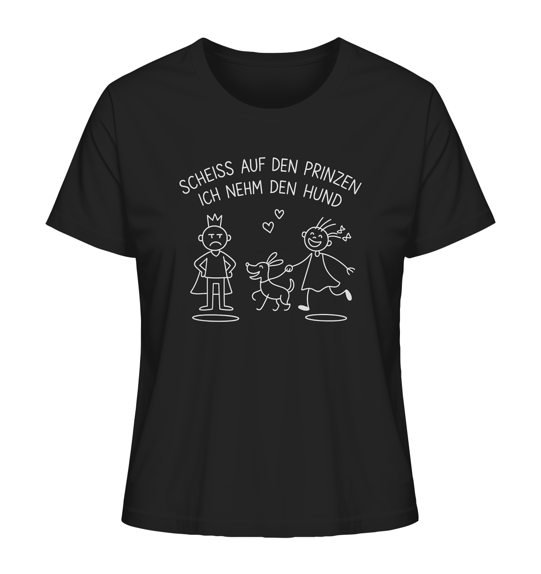 Scheiss auf den Prinzen ich nehm den Hund - Ladies Organic Shirt Black / XS