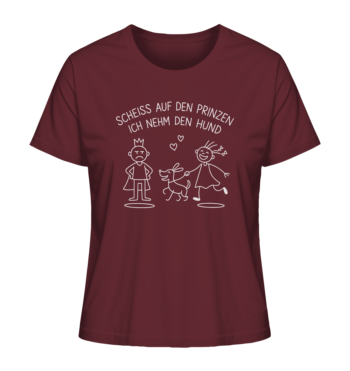 Scheiss auf den Prinzen ich nehm den Hund - Ladies Organic Shirt Burgundy / XS