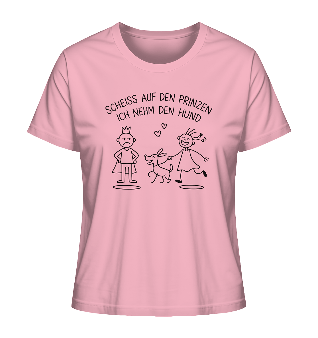 Scheiss auf den Prinzen ich nehm den Hund - Ladies Organic Shirt Cotton Pink / XS