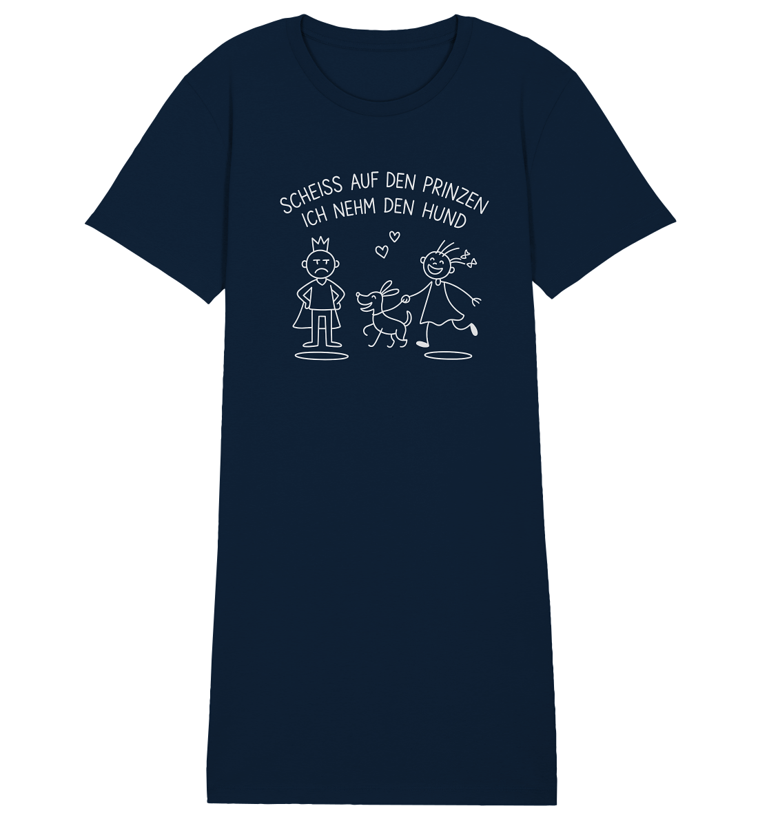 Scheiss auf den Prinzen ich nehm den Hund - Ladies Organic Shirt Dress French Navy / XS