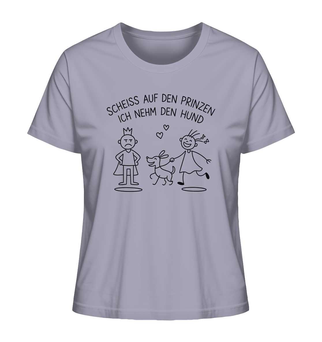 Scheiss auf den Prinzen ich nehm den Hund - Ladies Organic Shirt Lavender / XS