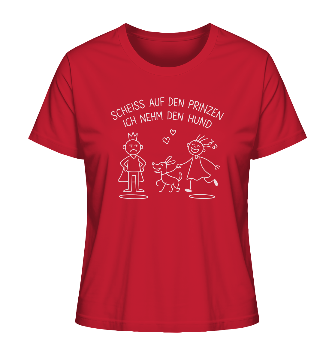 Scheiss auf den Prinzen ich nehm den Hund - Ladies Organic Shirt Red / XS
