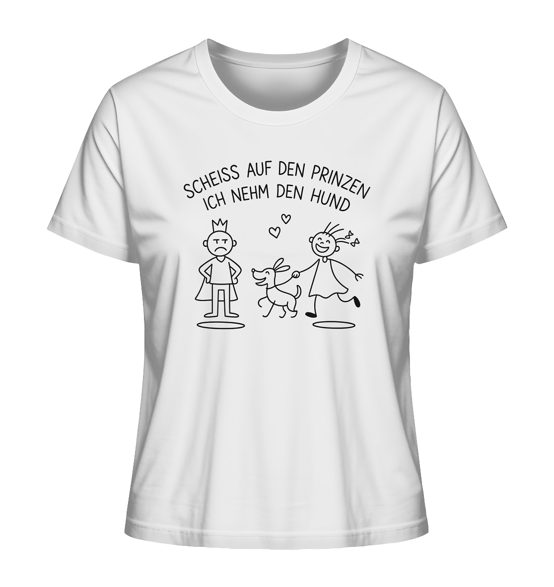 Scheiss auf den Prinzen ich nehm den Hund - Ladies Organic Shirt White / XS
