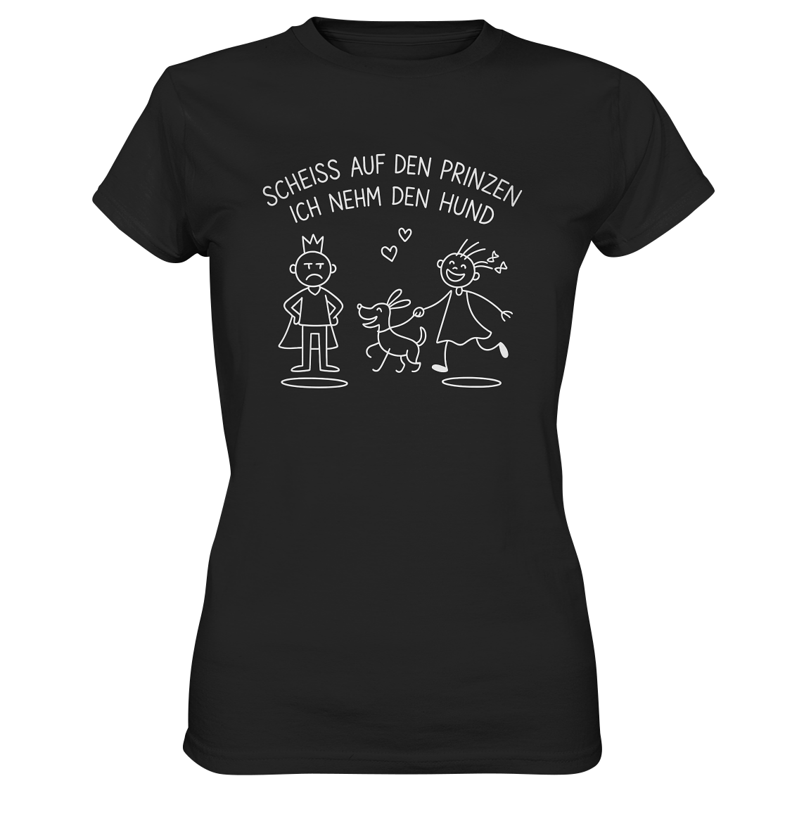 Scheiss auf den Prinzen ich nehm den Hund - Ladies Premium Shirt Black / XS