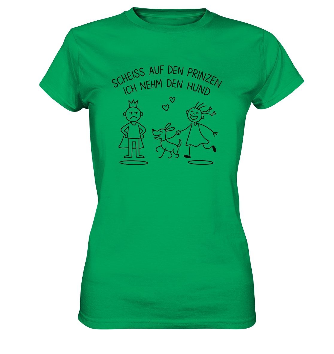 Scheiss auf den Prinzen ich nehm den Hund - Ladies Premium Shirt Kelly Green / XS