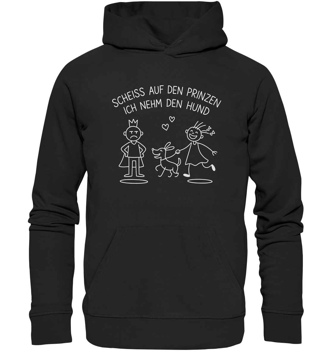 Scheiss auf den Prinzen ich nehm den Hund - Organic Hoodie Black / XS