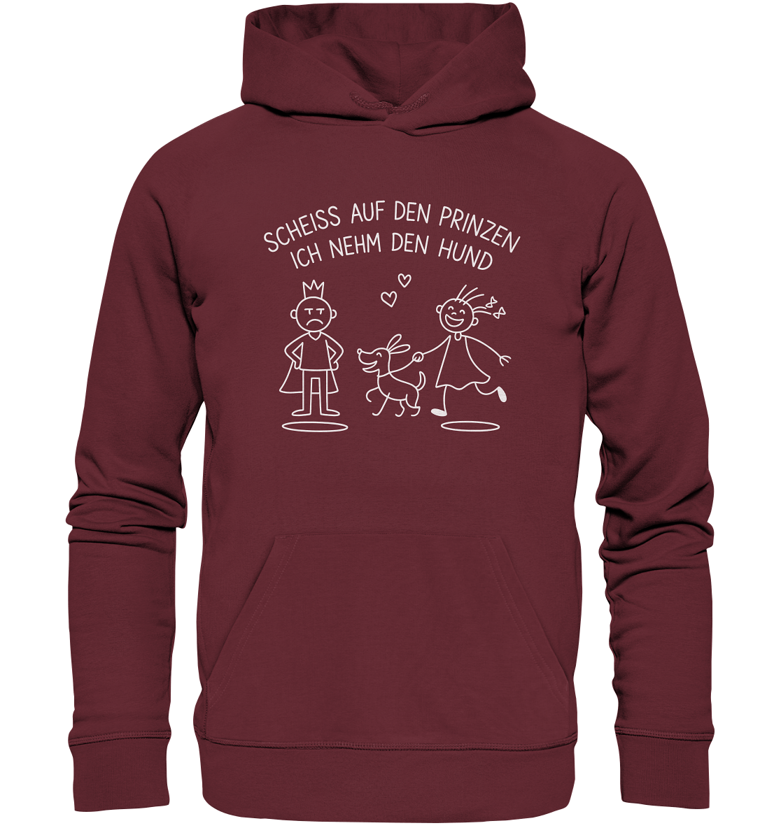Scheiss auf den Prinzen ich nehm den Hund - Organic Hoodie Burgundy / XS