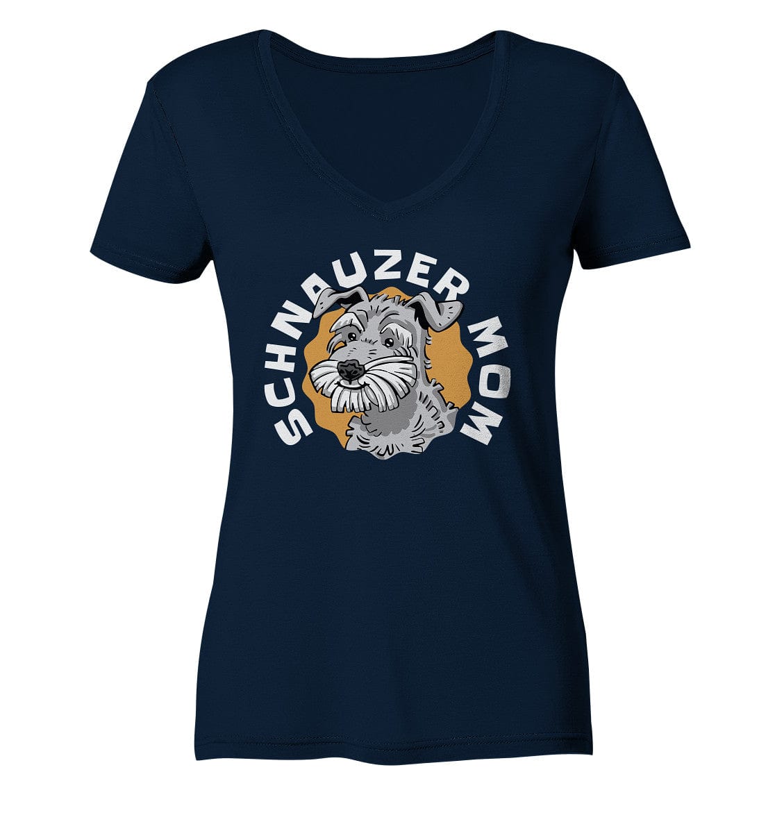 Schnauzer Mom - Ladies V-Neck Shirt Navy / XS