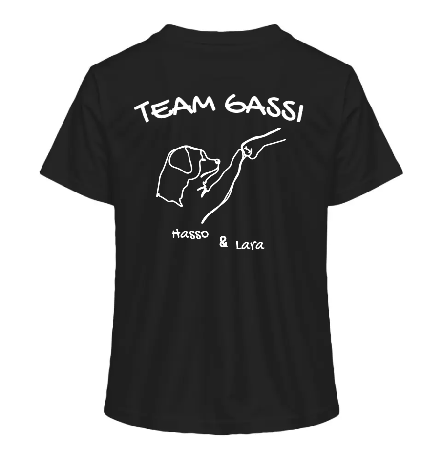 Team Gassi (Rückendruck) - Personalisierbar - Ladies Organic Shirt Black / XS
