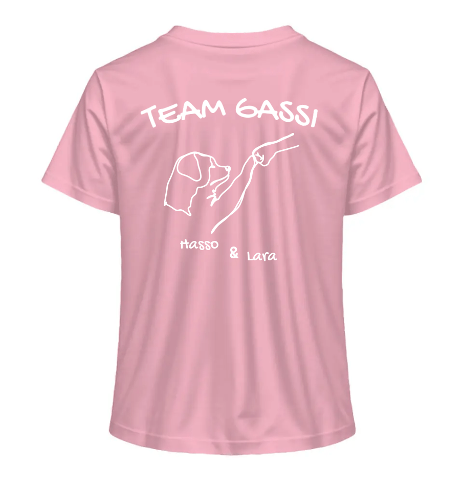 Team Gassi (Rückendruck) - Personalisierbar - Ladies Organic Shirt Cotton Pink / XS