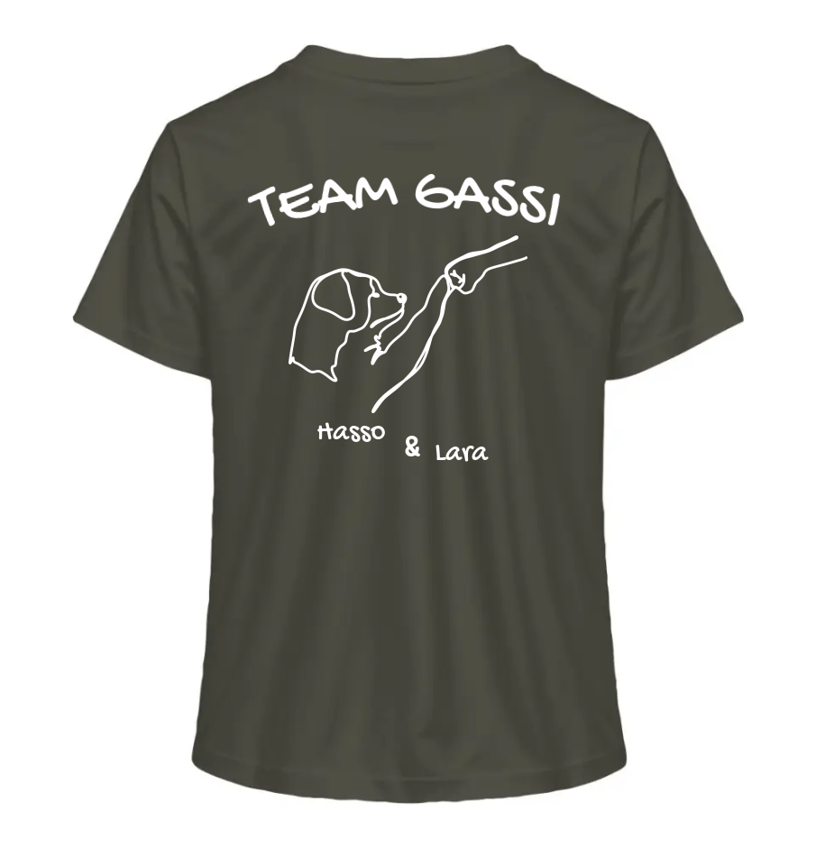 Team Gassi (Rückendruck) - Personalisierbar - Ladies Organic Shirt Khaki / XS