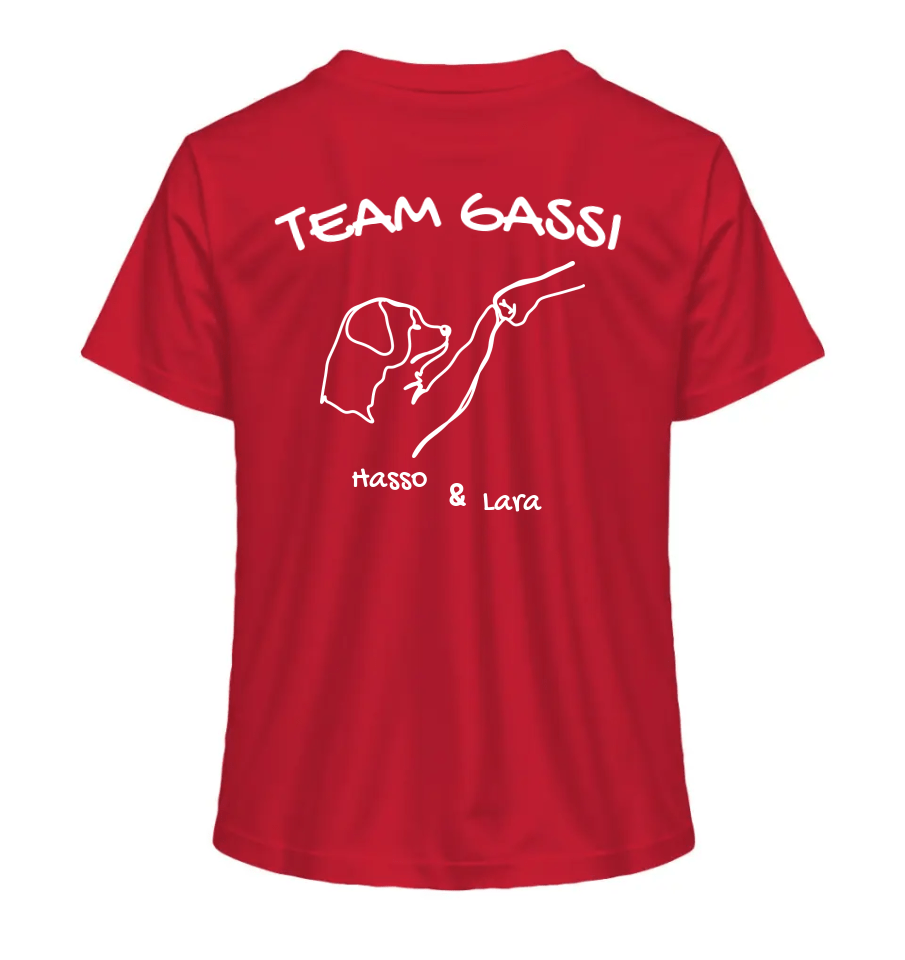 Team Gassi (Rückendruck) - Personalisierbar - Ladies Organic Shirt Red / XS