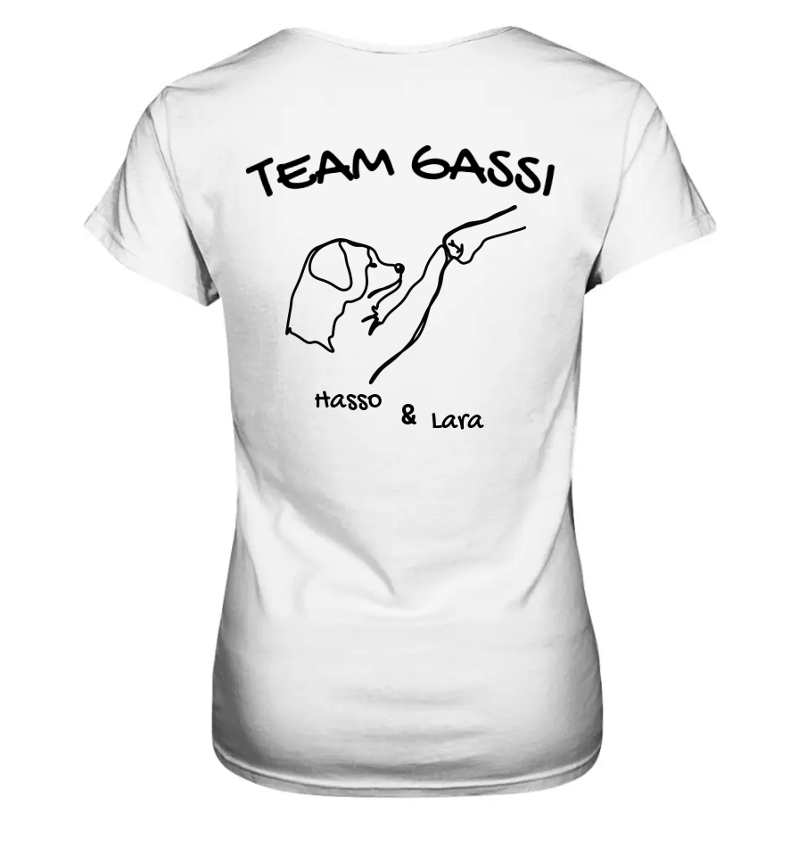 Team Gassi (Rückendruck) - personalisierbar - Ladies Premium Shirt