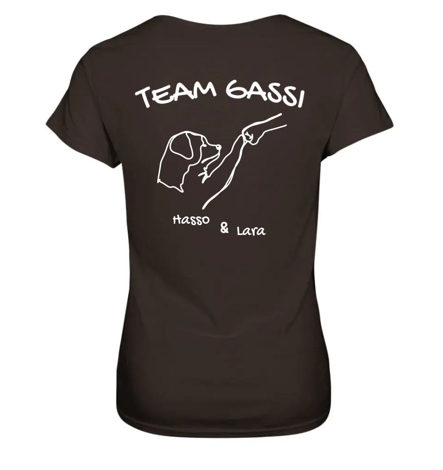 Team Gassi (Rückendruck) - personalisierbar - Ladies Premium Shirt Brown / XS