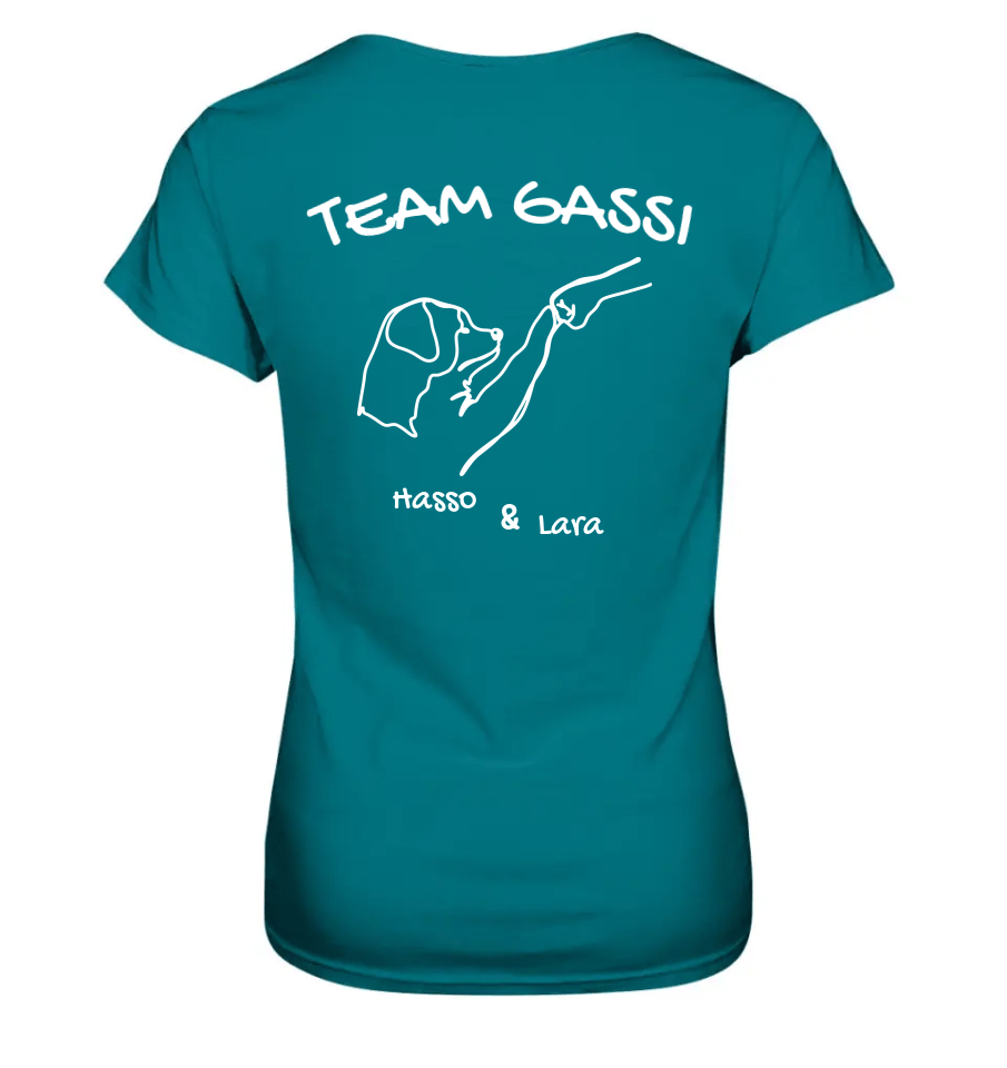 Team Gassi (Rückendruck) - personalisierbar - Ladies Premium Shirt Diva Blue / XS