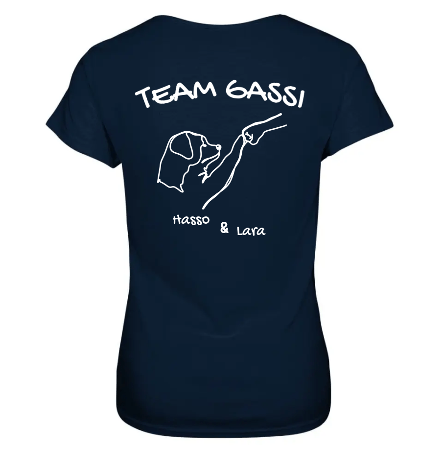 Team Gassi (Rückendruck) - personalisierbar - Ladies Premium Shirt Navy / XS