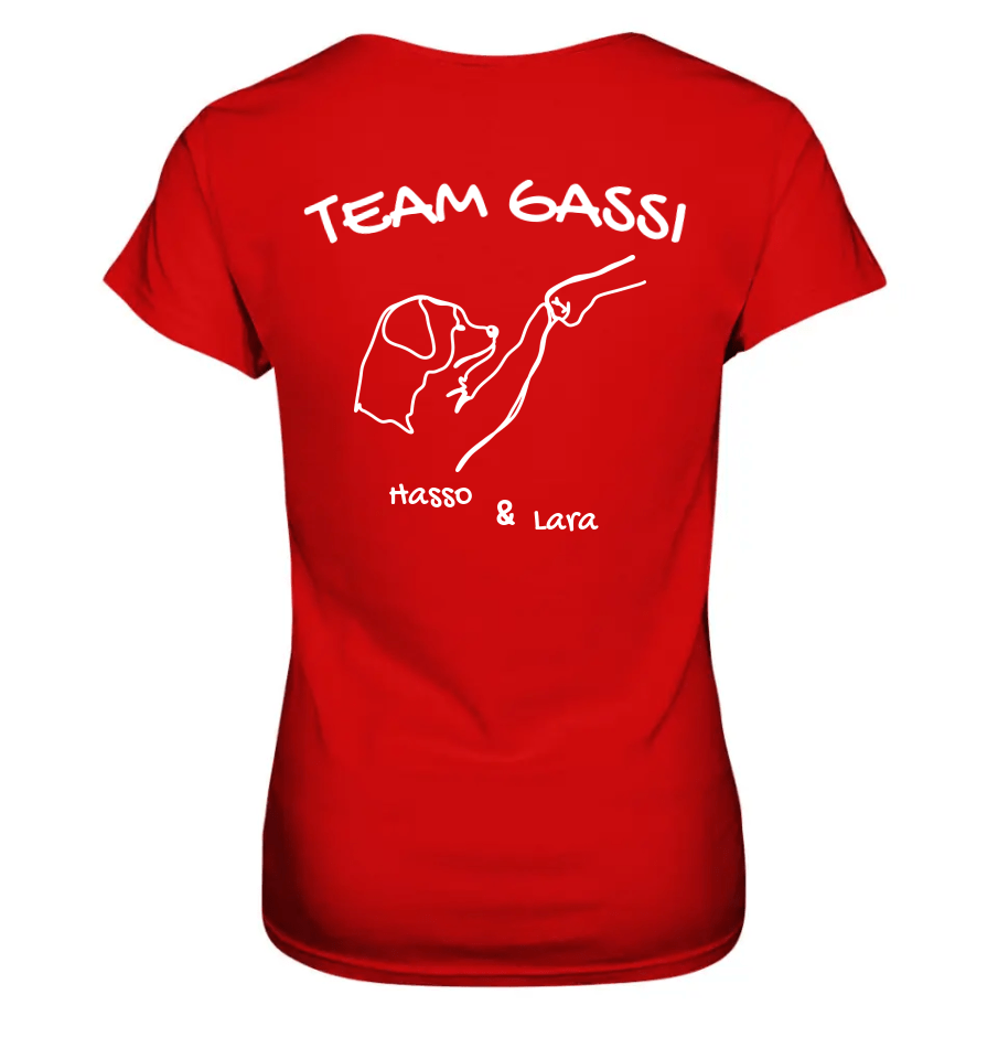 Team Gassi (Rückendruck) - personalisierbar - Ladies Premium Shirt Red / XS