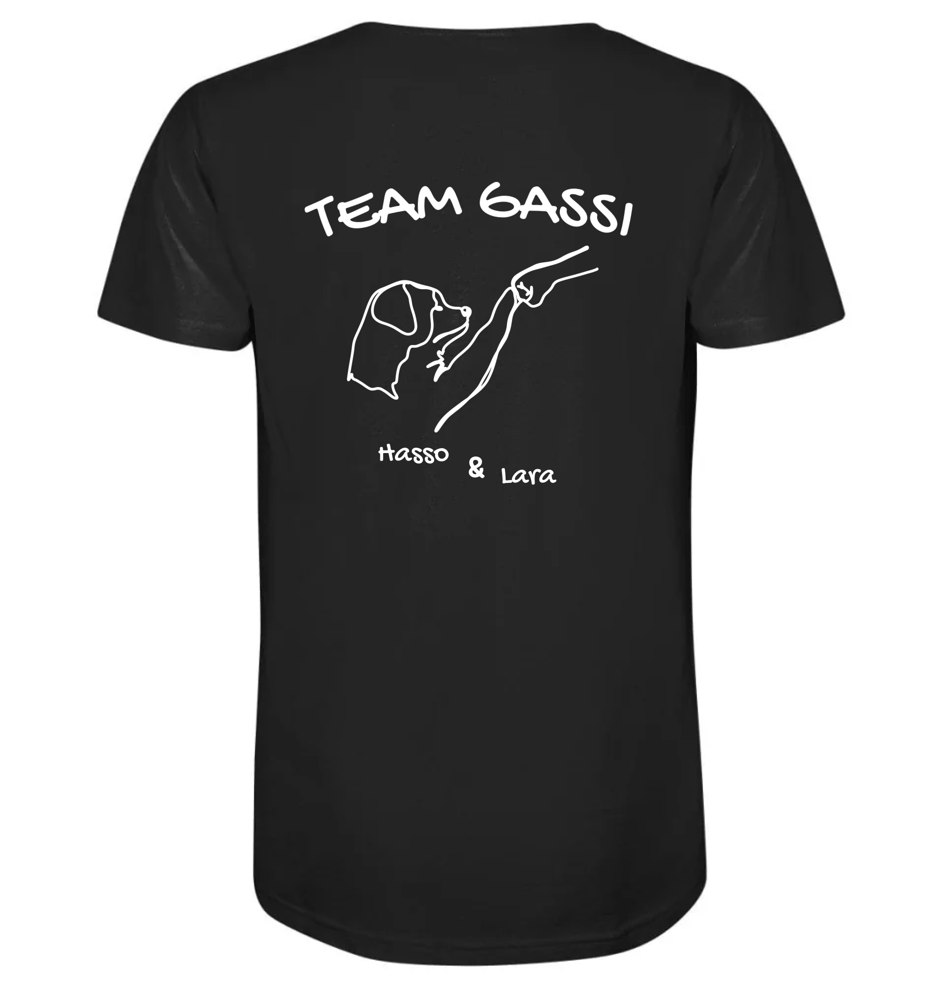 Team Gassi (Rückendruck) - personalisiert (inkl. mit/ohne Hundename) - Organic Shirt Black / XS