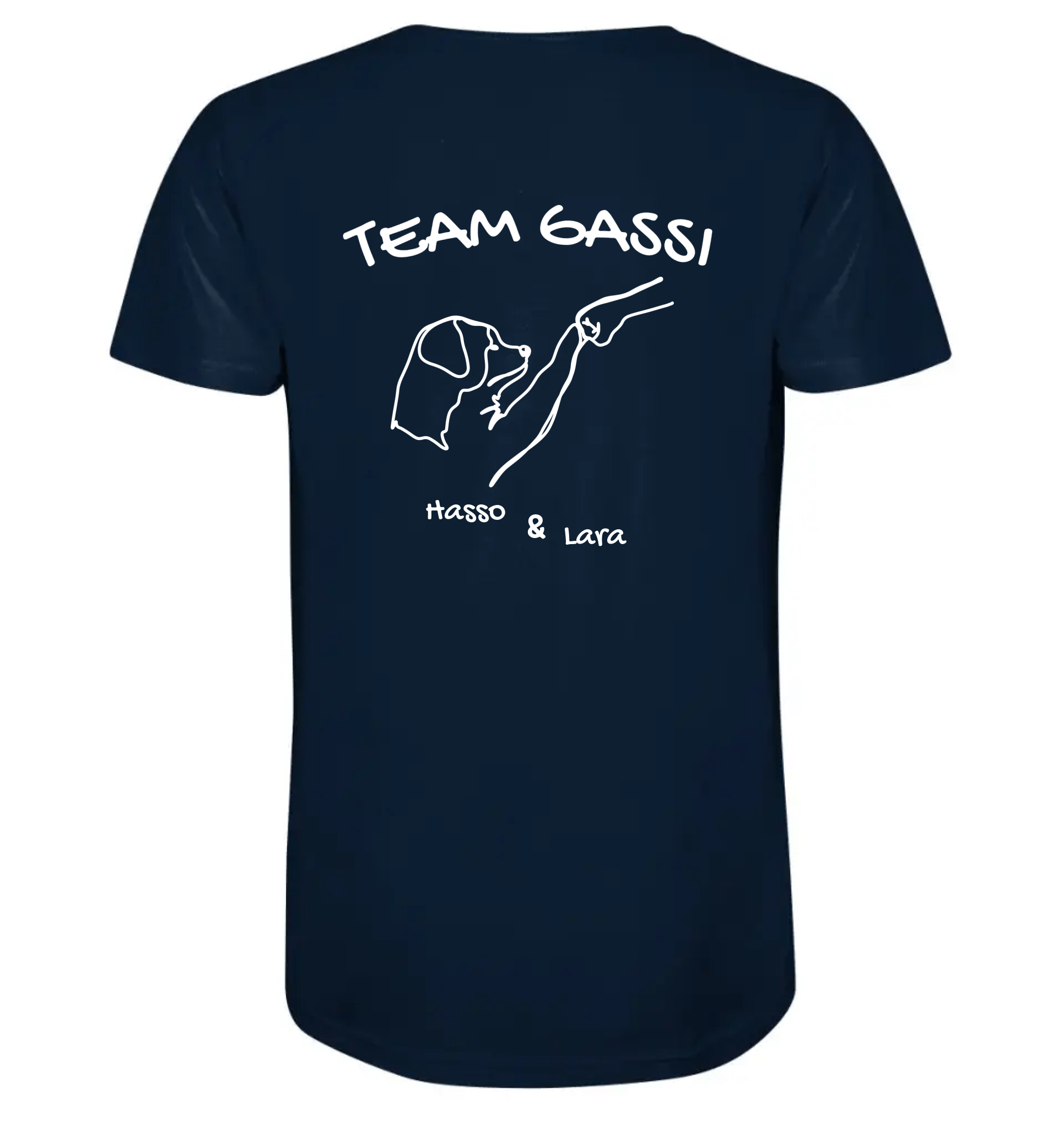 Team Gassi (Rückendruck) - personalisiert (inkl. mit/ohne Hundename) - Organic Shirt French Navy / XS