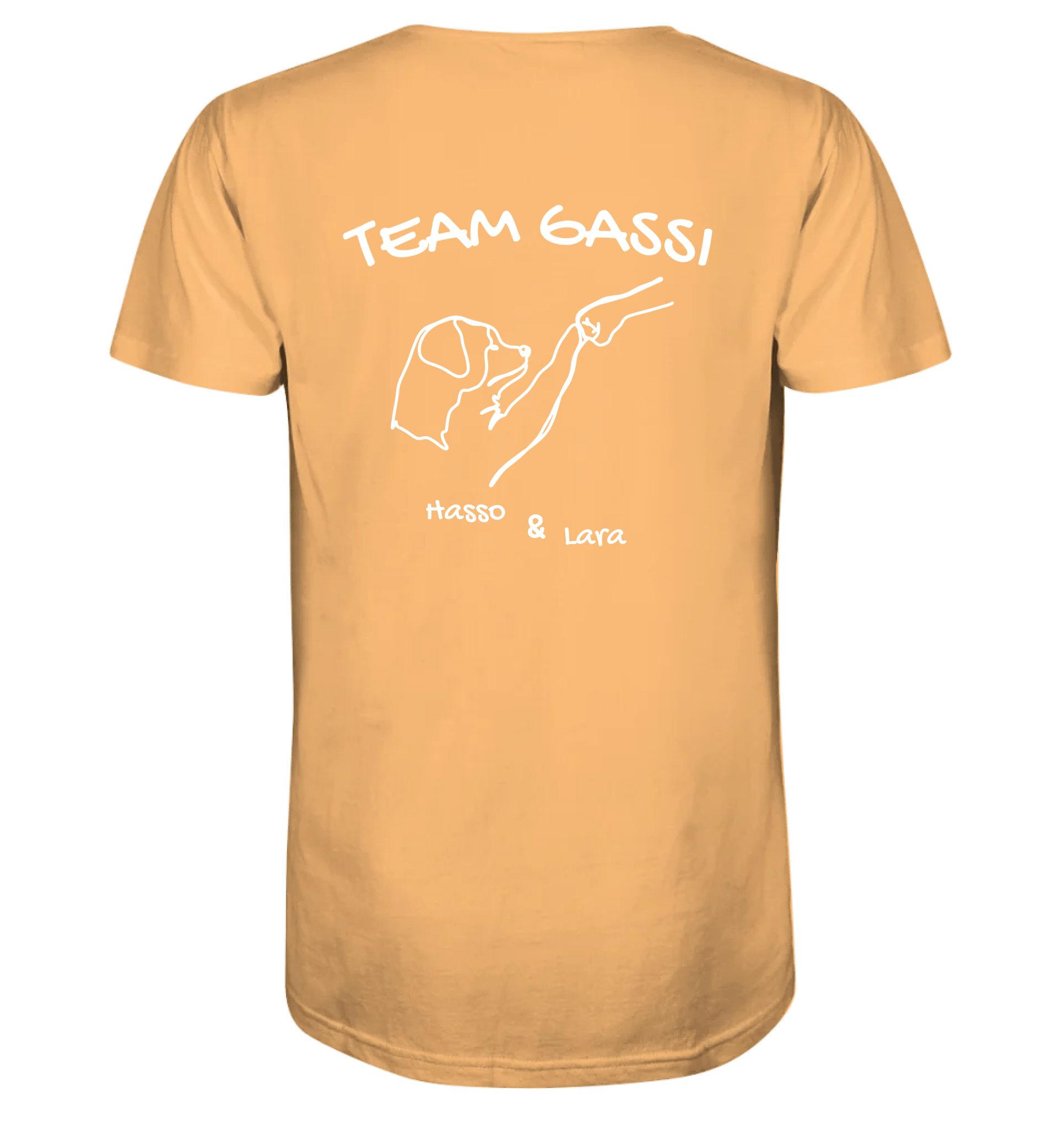 Team Gassi (Rückendruck) - personalisiert (inkl. mit/ohne Hundename) - Organic Shirt Nispero / XS