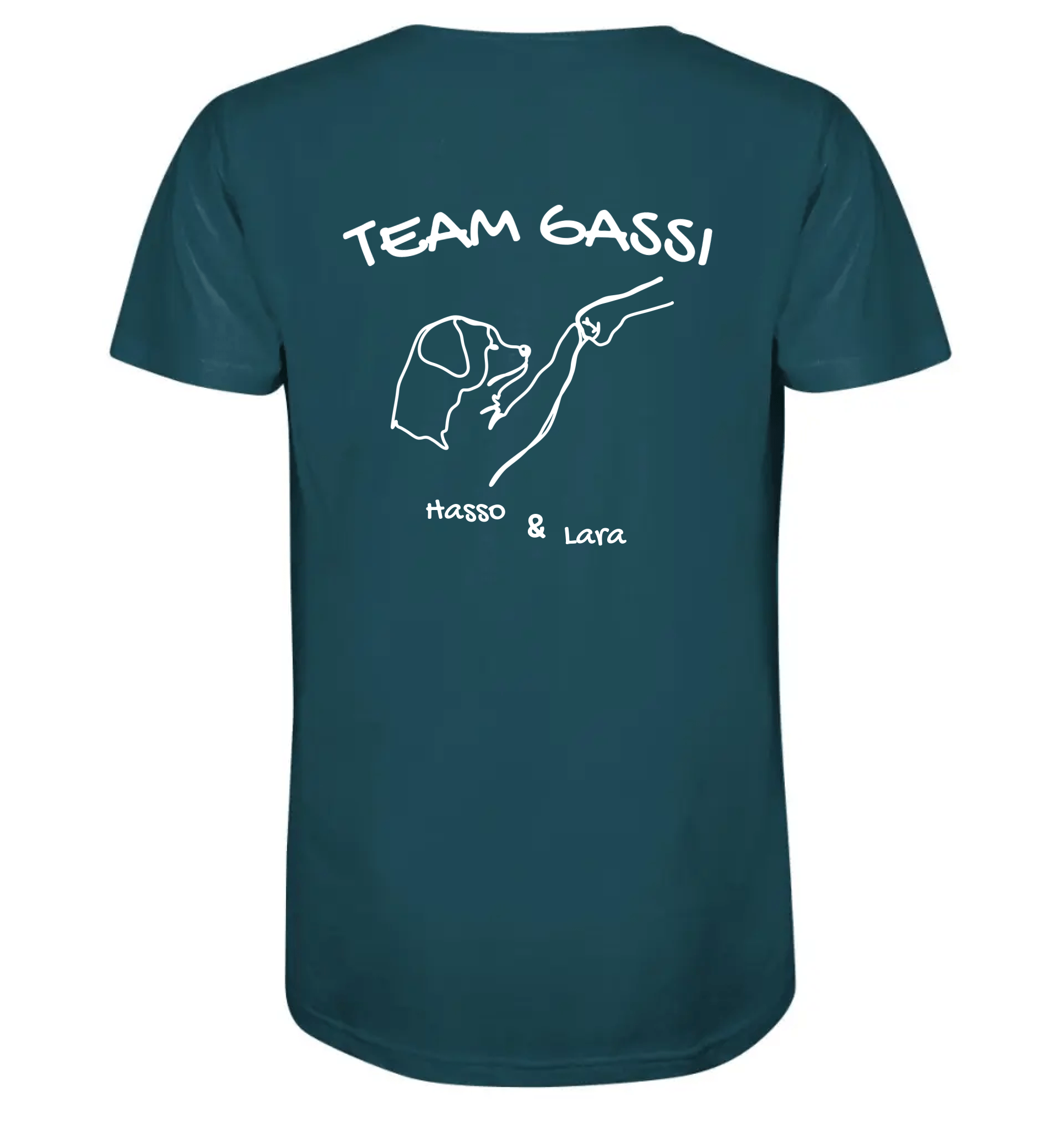 Team Gassi (Rückendruck) - personalisiert (inkl. mit/ohne Hundename) - Organic Shirt Stargazer / XS