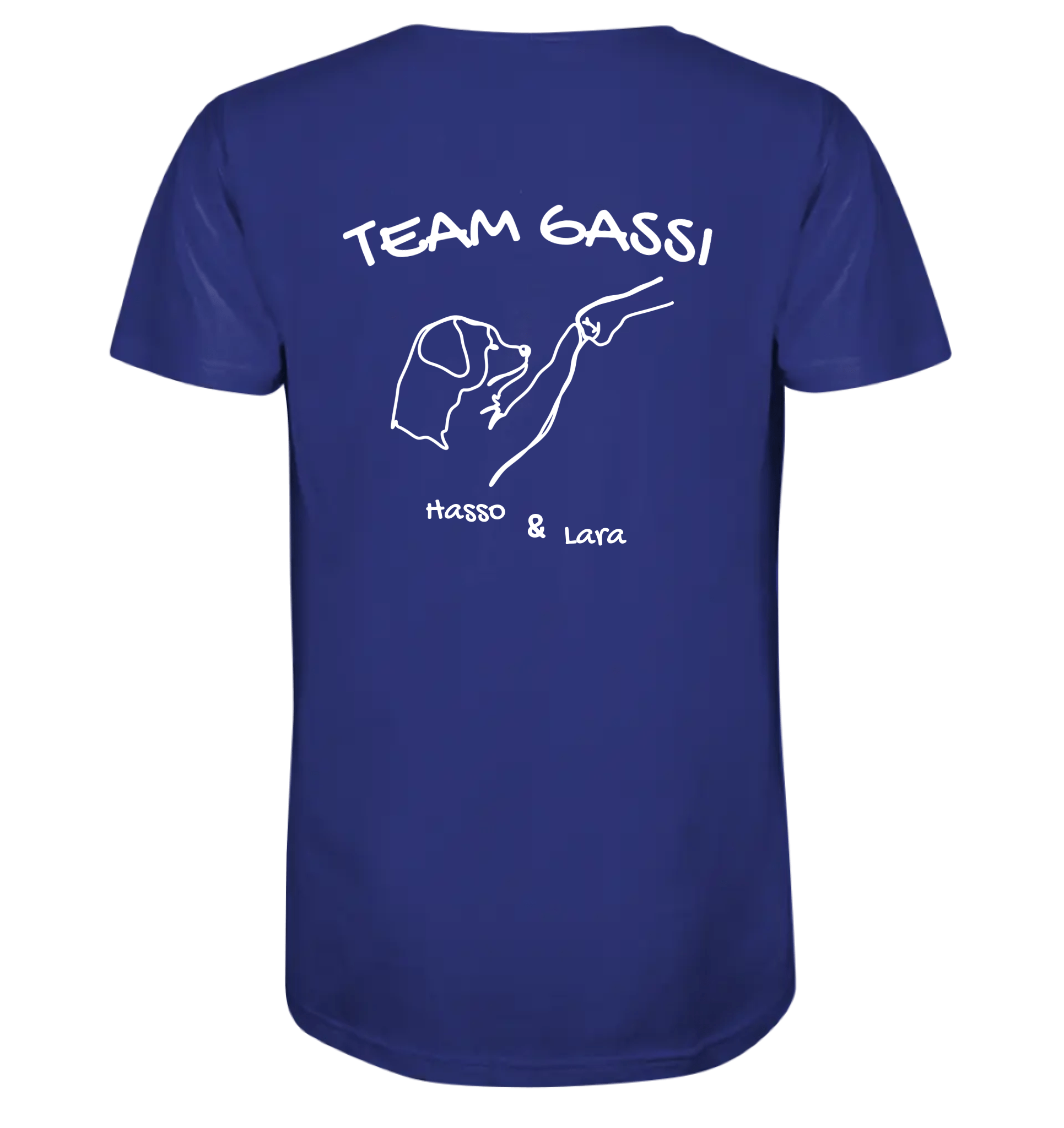 Team Gassi (Rückendruck) - personalisiert (inkl. mit/ohne Hundename) - Organic Shirt Worker Blue / XS