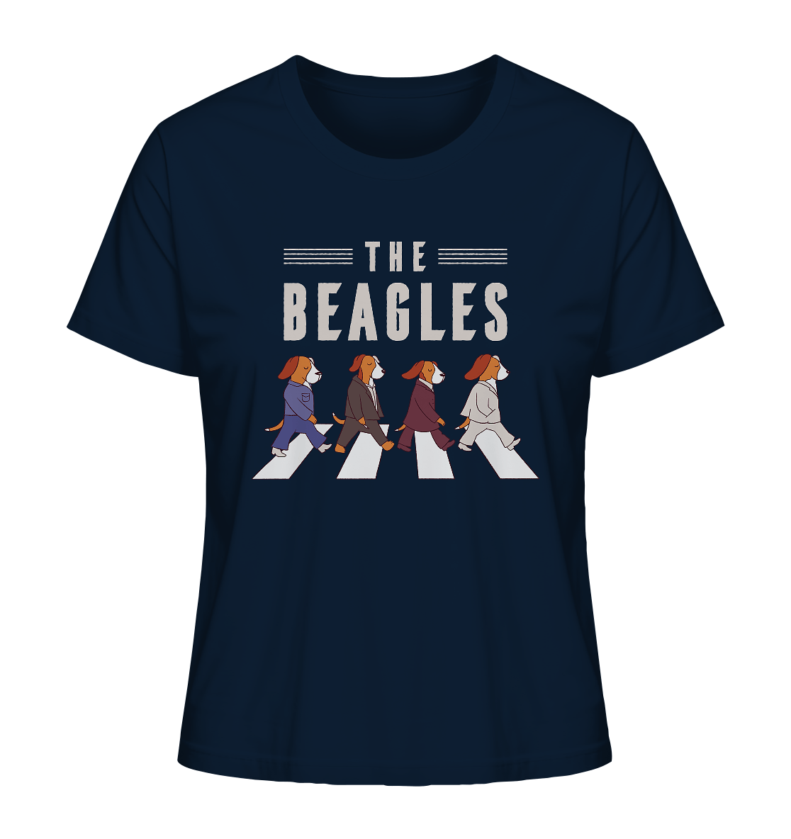 The Beagles - Coole Beagle-Hunde on the walk - Ladies Organic Shirt French Navy / XS