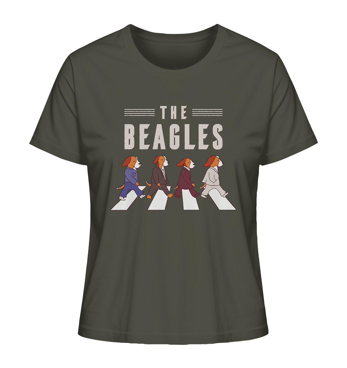 The Beagles - Coole Beagle-Hunde on the walk - Ladies Organic Shirt Khaki / XS
