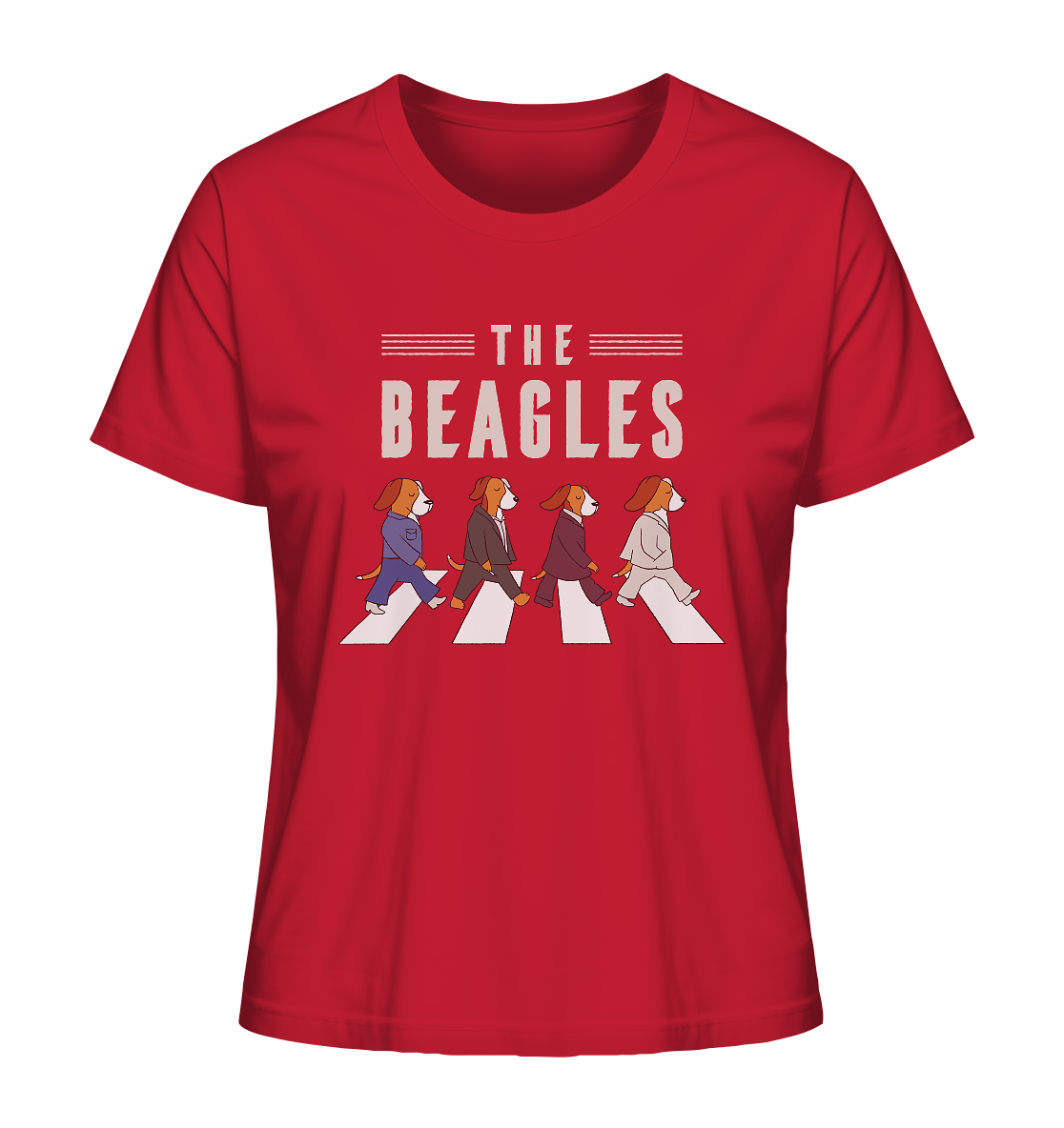 The Beagles - Coole Beagle-Hunde on the walk - Ladies Organic Shirt Red / XS