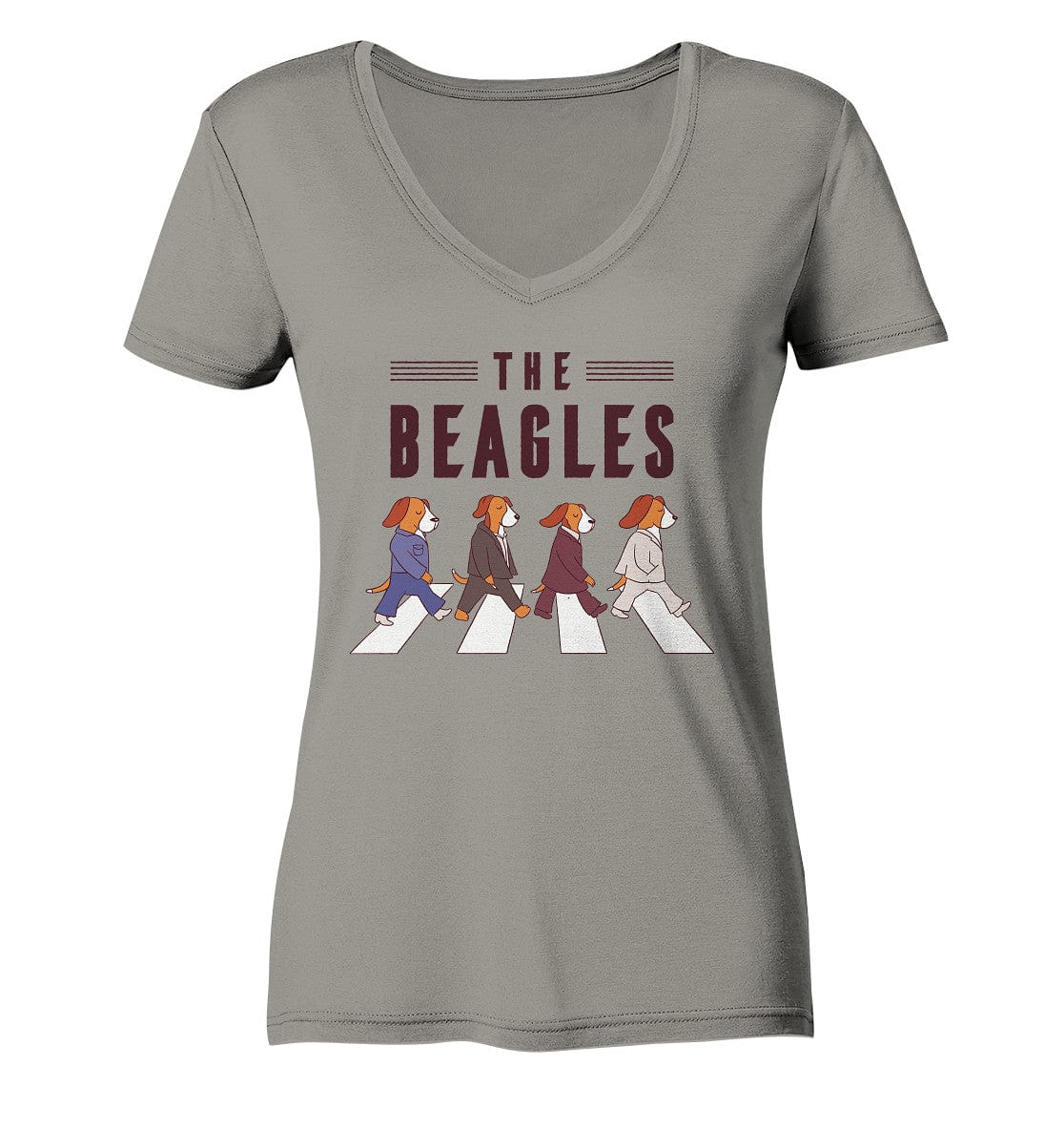 The Beagles - Coole Beagle-Hunde on the walk - Ladies V-Neck Shirt Light Grey / XS