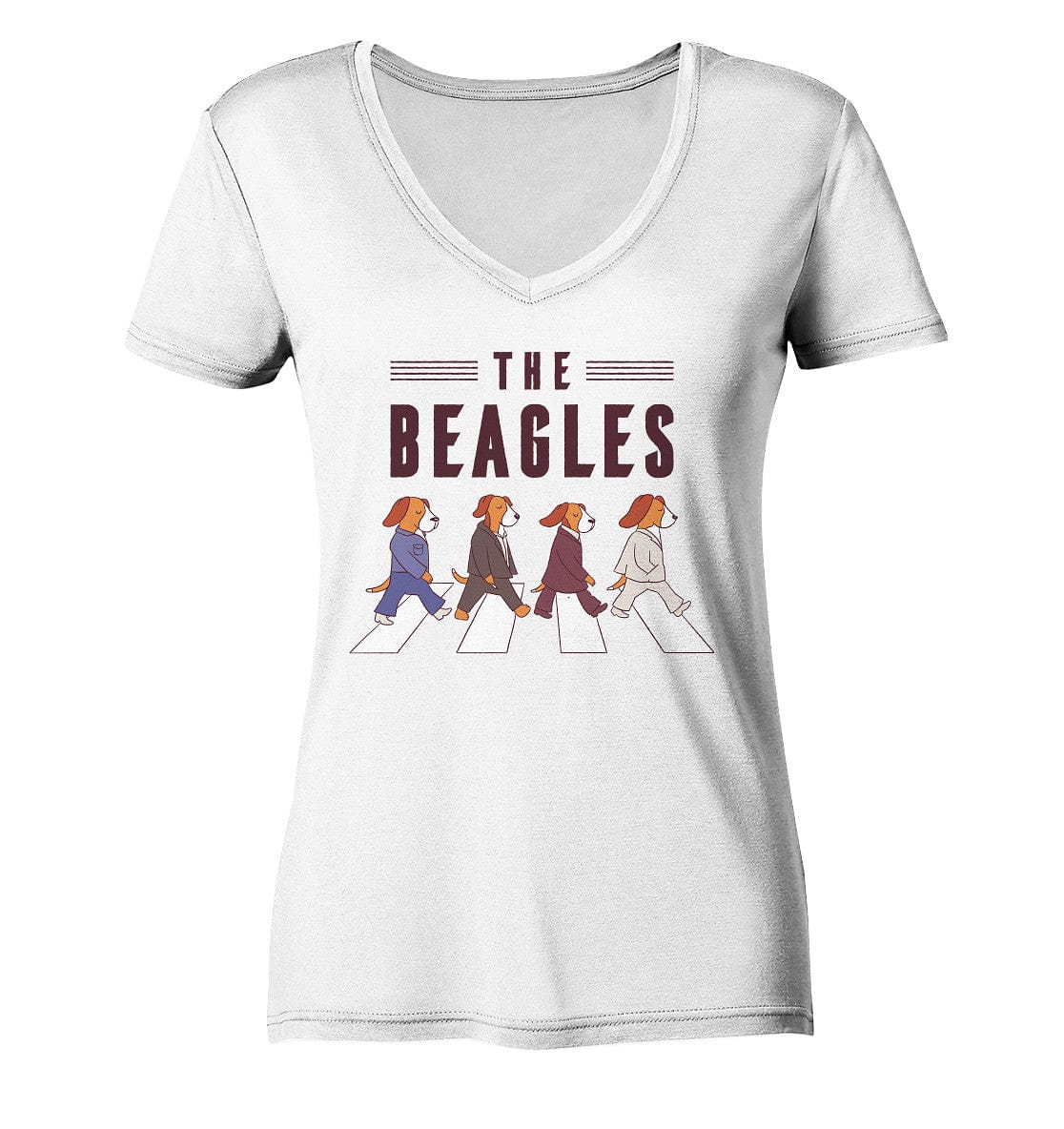 The Beagles - Coole Beagle-Hunde on the walk - Ladies V-Neck Shirt White / XS