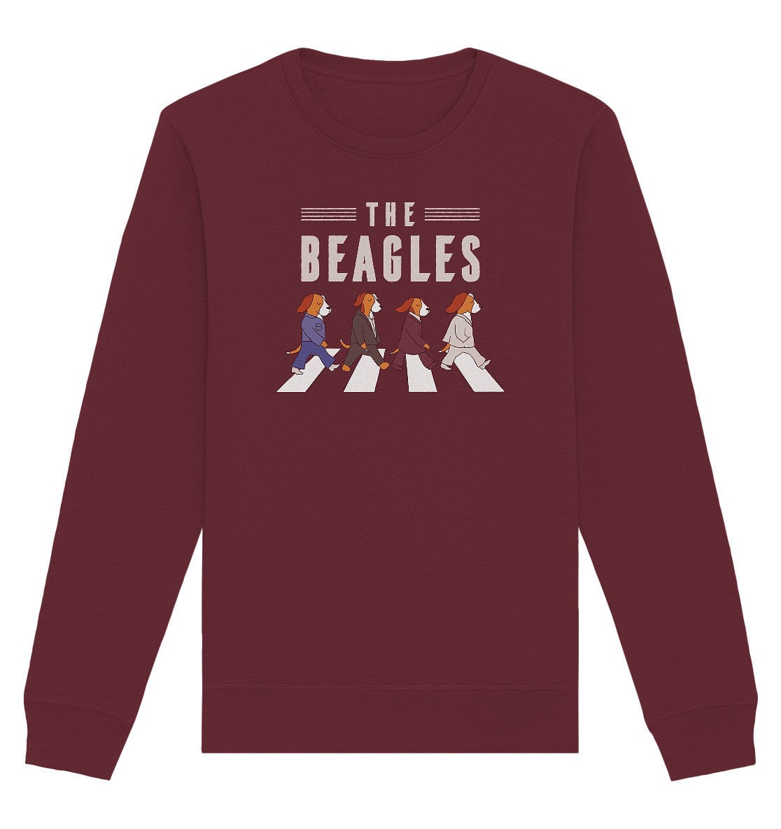 The Beagles - Coole Beagle-Hunde on the walk - Organic Basic Unisex Sweatshirt Burgundy / XS