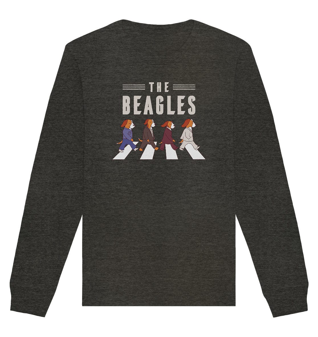 The Beagles - Coole Beagle-Hunde on the walk - Organic Basic Unisex Sweatshirt Dark Heather Grey / XS