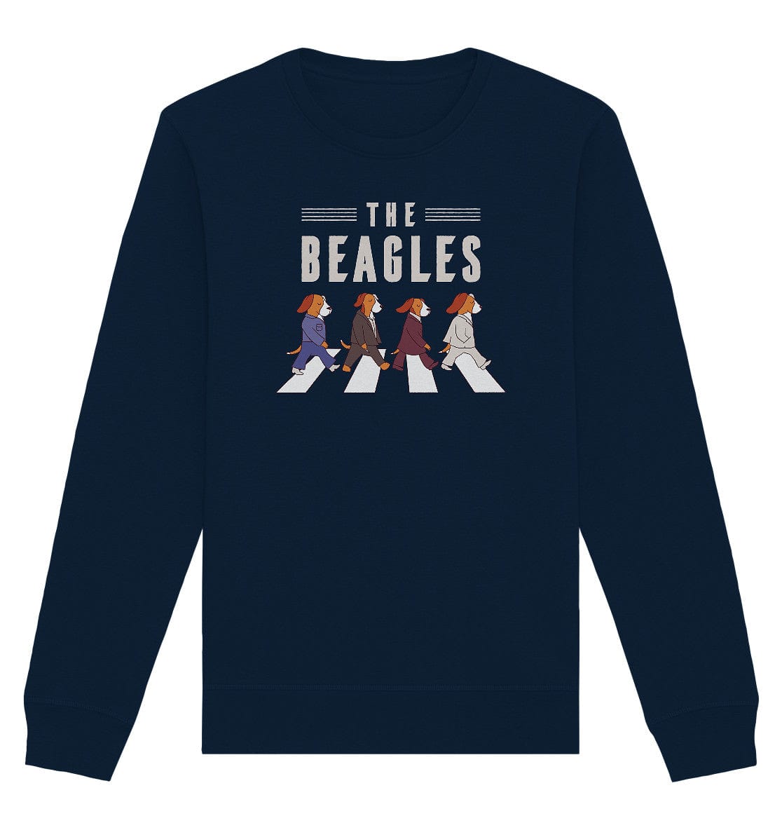 The Beagles - Coole Beagle-Hunde on the walk - Organic Basic Unisex Sweatshirt French Navy / XS