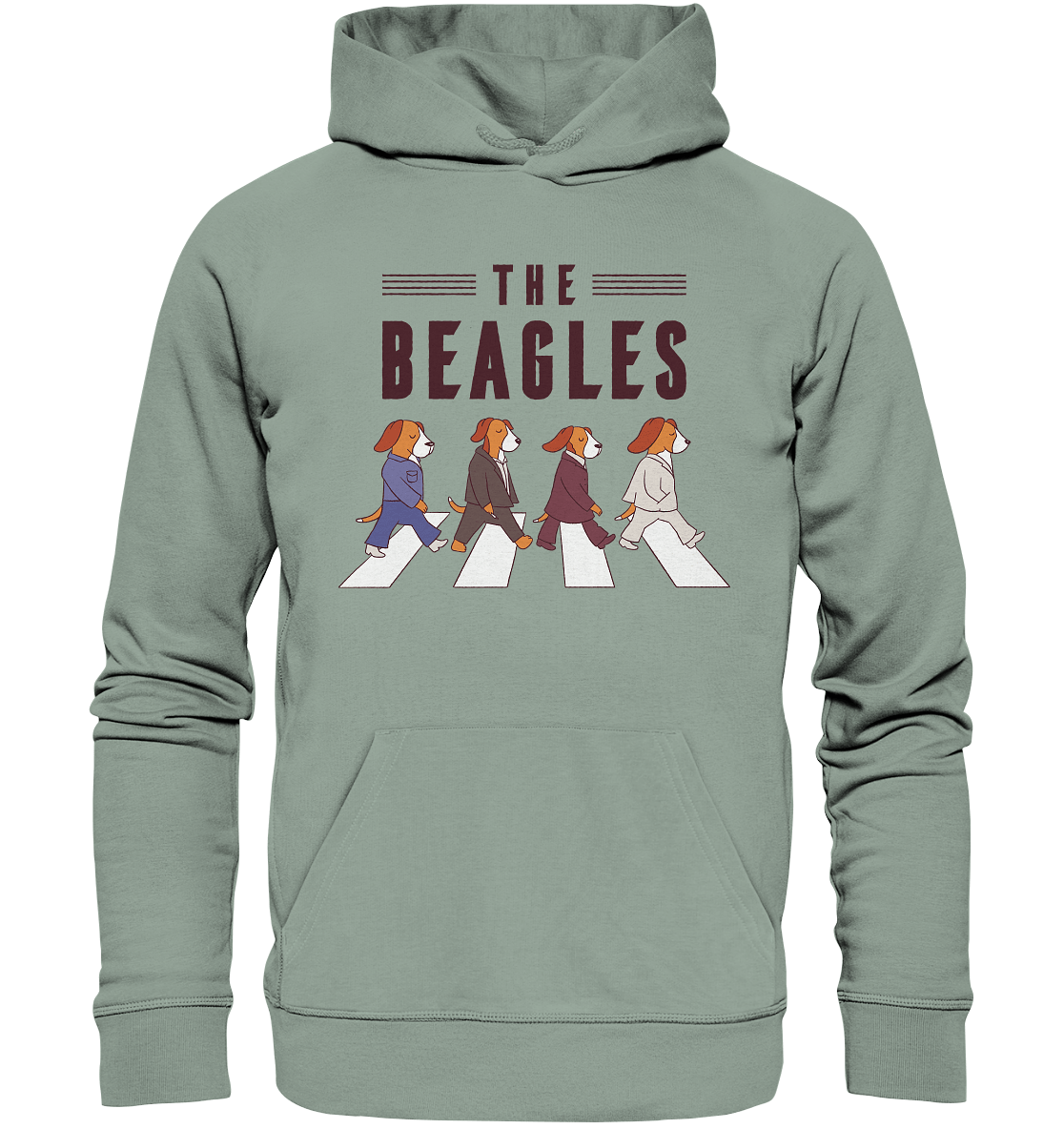 The Beagles - Coole Beagle-Hunde on the walk - Organic Hoodie Aloe / XS
