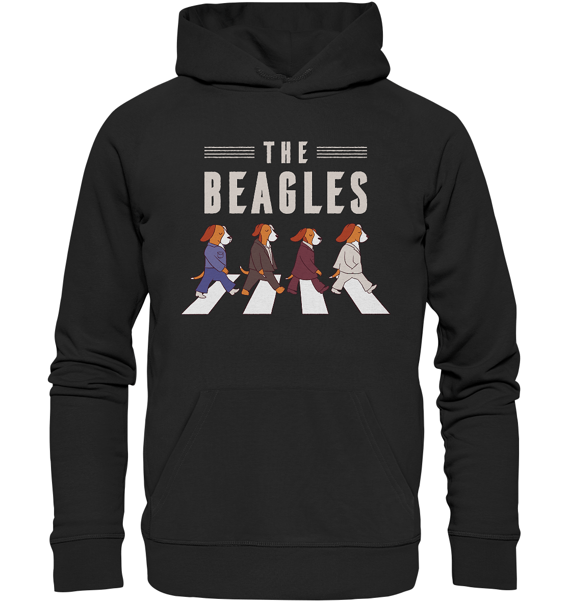 The Beagles - Coole Beagle-Hunde on the walk - Organic Hoodie Black / XS