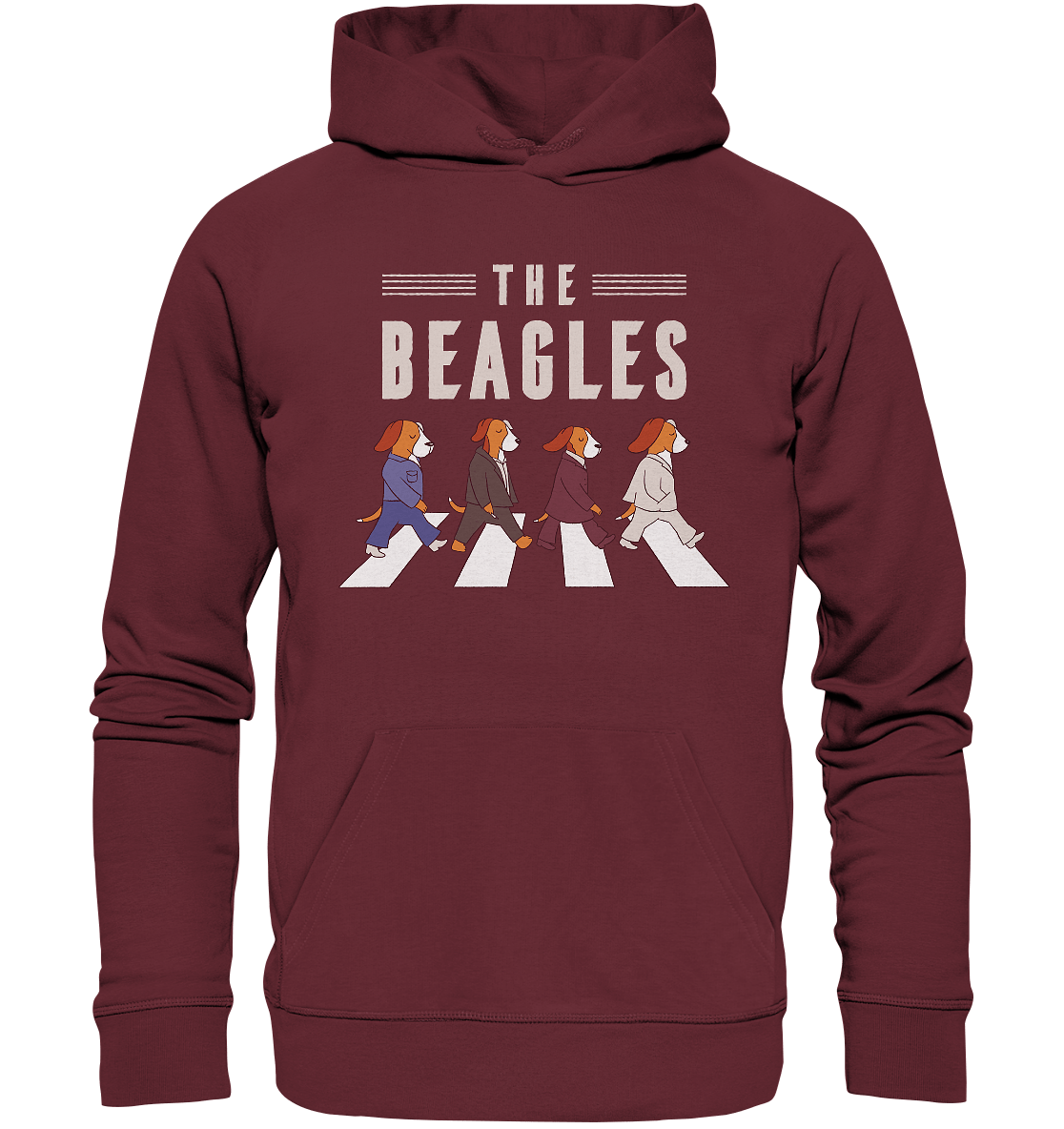 The Beagles - Coole Beagle-Hunde on the walk - Organic Hoodie Burgundy / XS