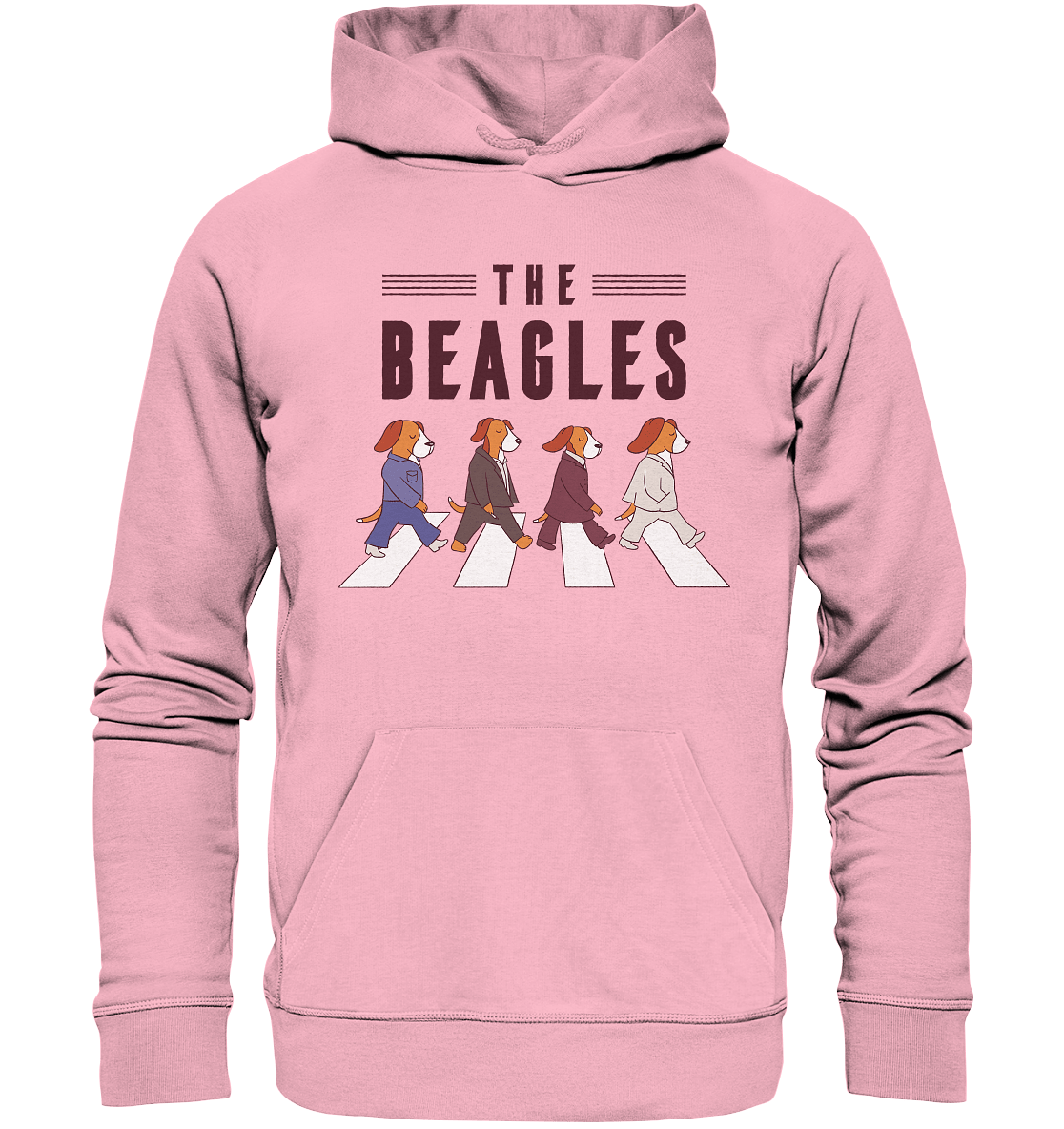 The Beagles - Coole Beagle-Hunde on the walk - Organic Hoodie Cotton Pink / XS