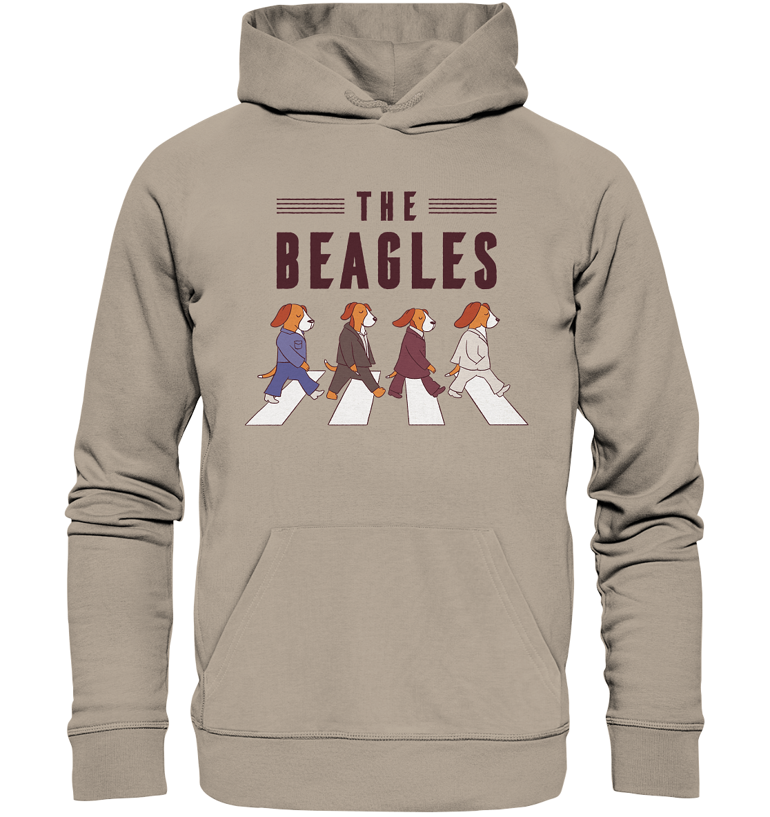 The Beagles - Coole Beagle-Hunde on the walk - Organic Hoodie Desert Dust / XS