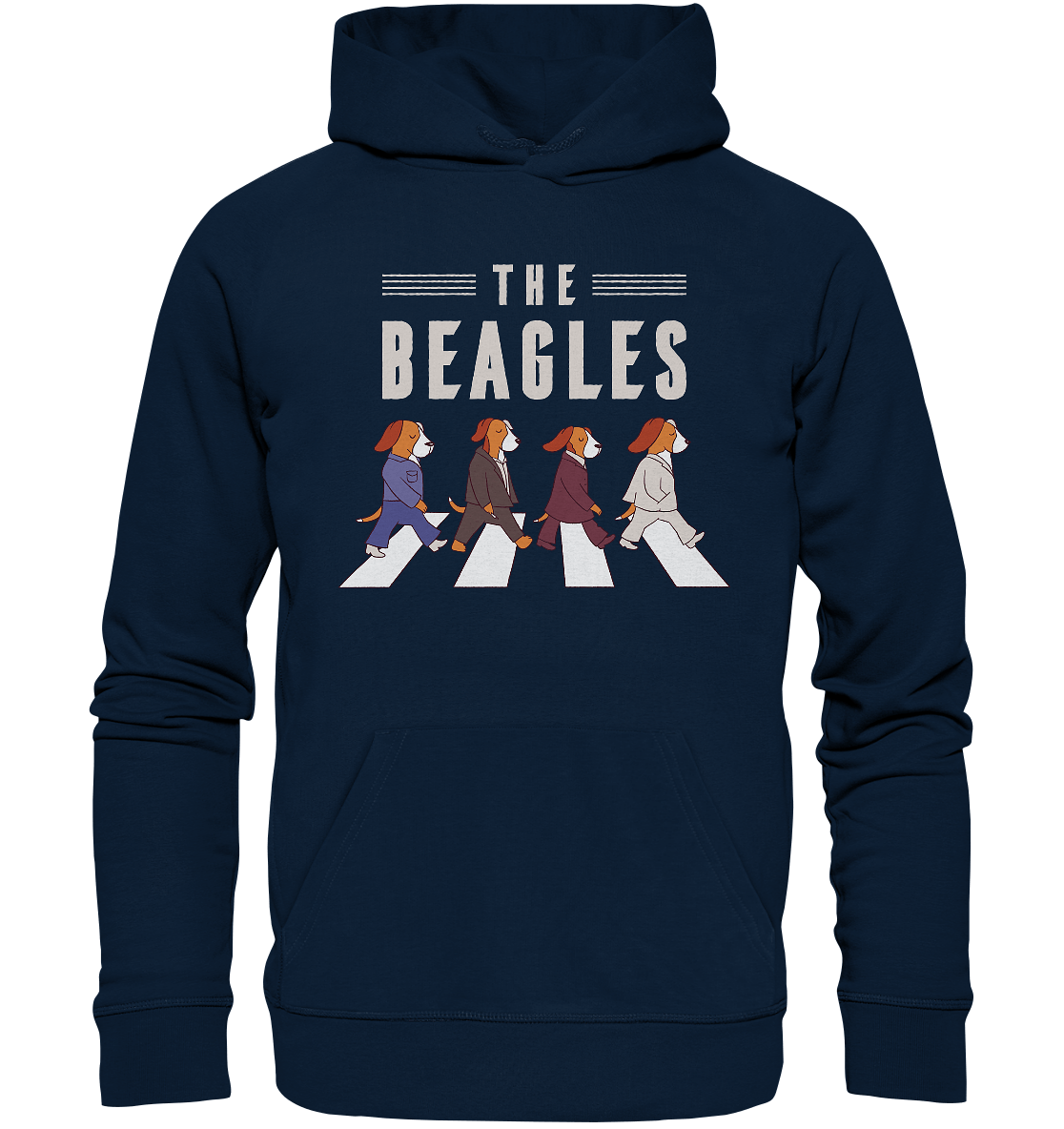 The Beagles - Coole Beagle-Hunde on the walk - Organic Hoodie French Navy / XS