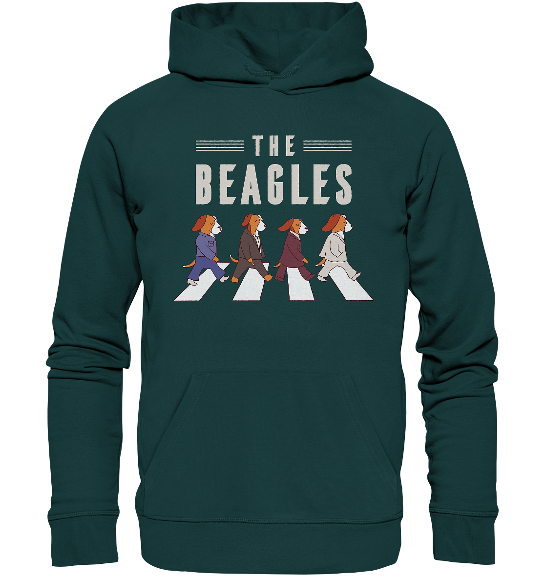 The Beagles - Coole Beagle-Hunde on the walk - Organic Hoodie Glazed Green / XS
