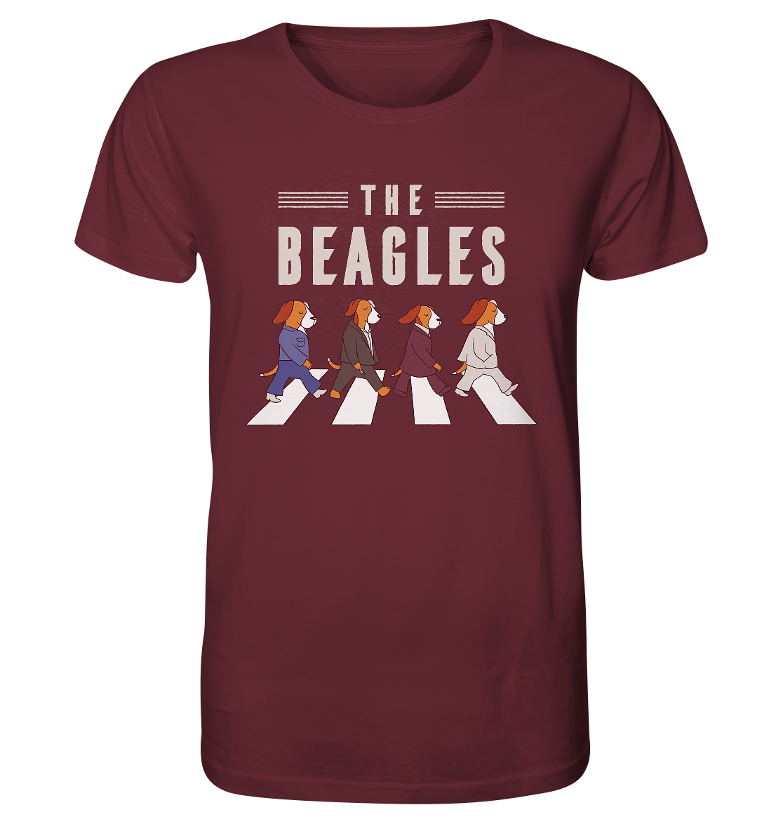 The Beagles - Coole Beagle-Hunde on the walk - Organic Shirt Burgundy / XS